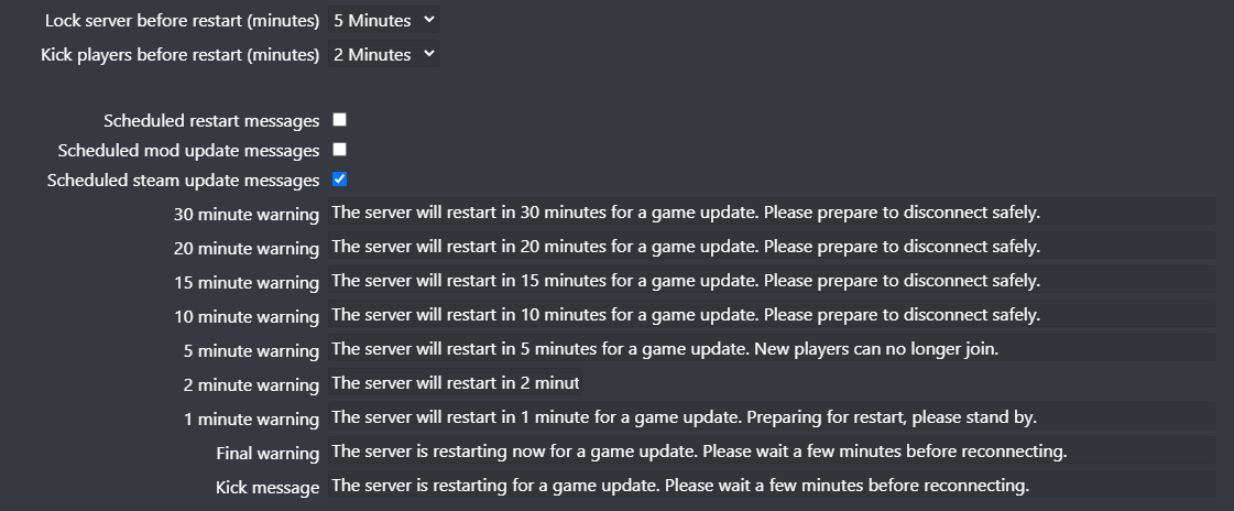 DayZ Steam Update Service Settings