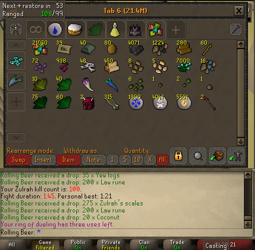 Zulrah Progess 1000 1000 Done Goals Achievements Foe Final Ownage Elite 1 Osrs Legacy Pure Clan Community