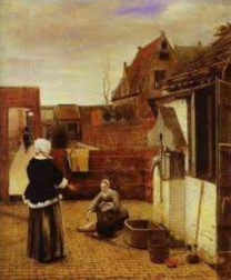 Näide:
Pieter de Hooch
"Naine ja ta teenija õues"