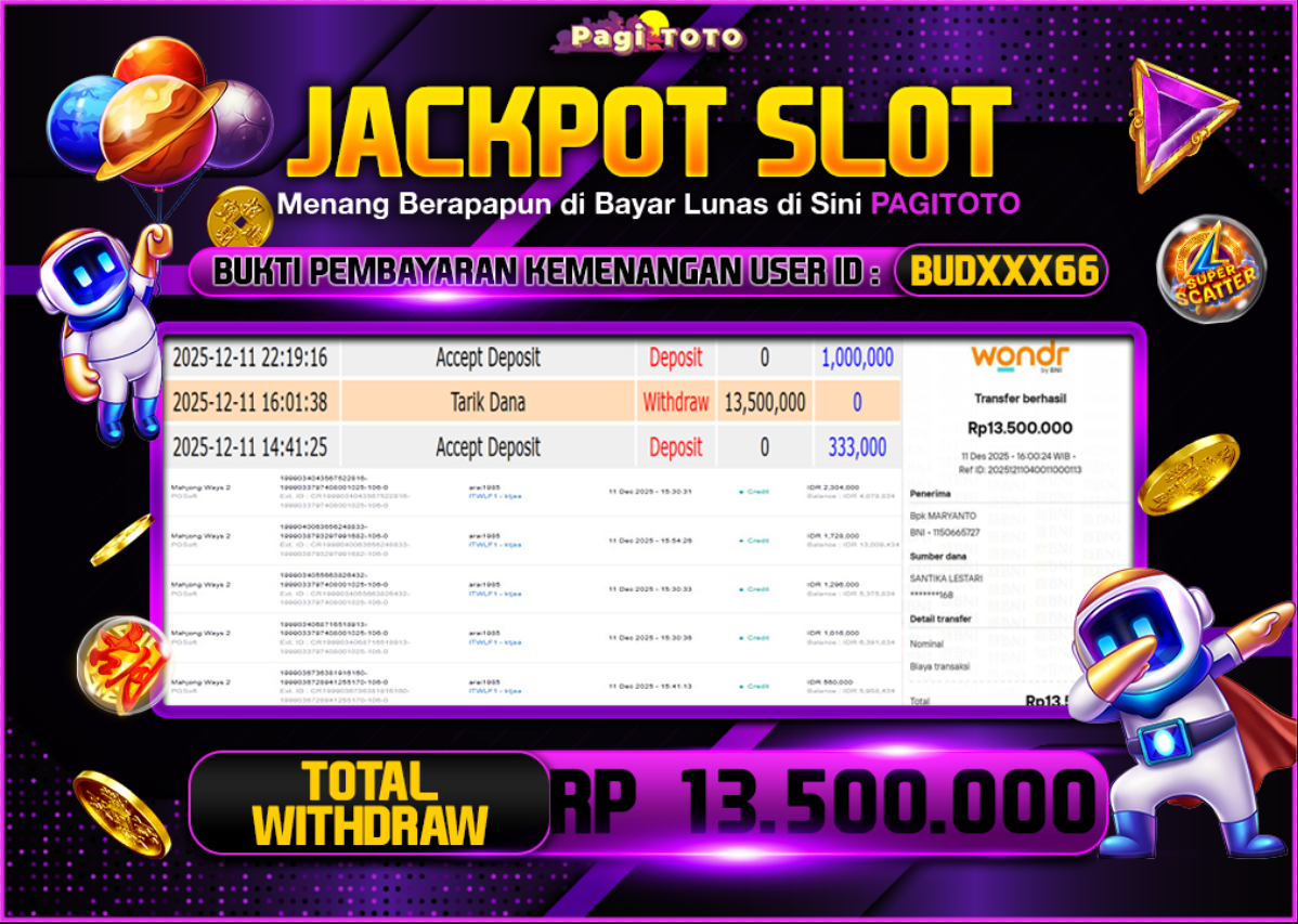 HAPPY JACKPOT MEMBER PAGITOTO SLOT MAHJONG WAYS 2 Rp  13.500.000-, - LUNAS