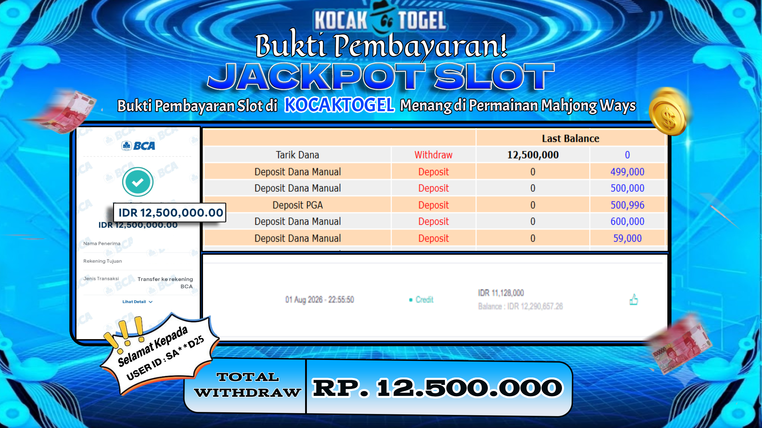 🏆 BUKTI KEMENANGAN Mahjong Ways MEMBER KOCAKTOGEL  🏆