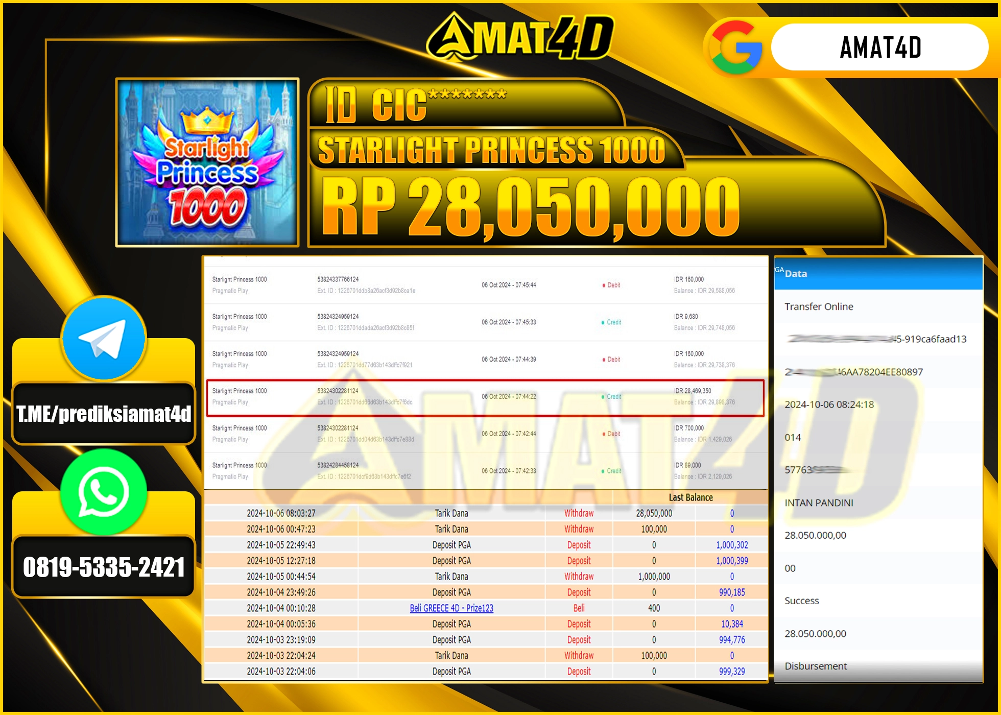 AMAT4D JACKPOT STARLIGHT PRINCESS 1000 Rp.28.050.000 BERHASIL DI BAYAR LUNAS