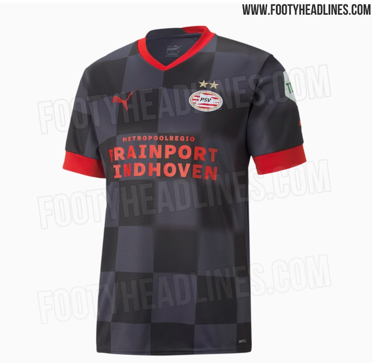 Informeer Kan weerstaan Rubriek Nieuw PSV-shirt uitgelekt: zwart met rode accenten en blokjesmotief -  Voetbalprimeur