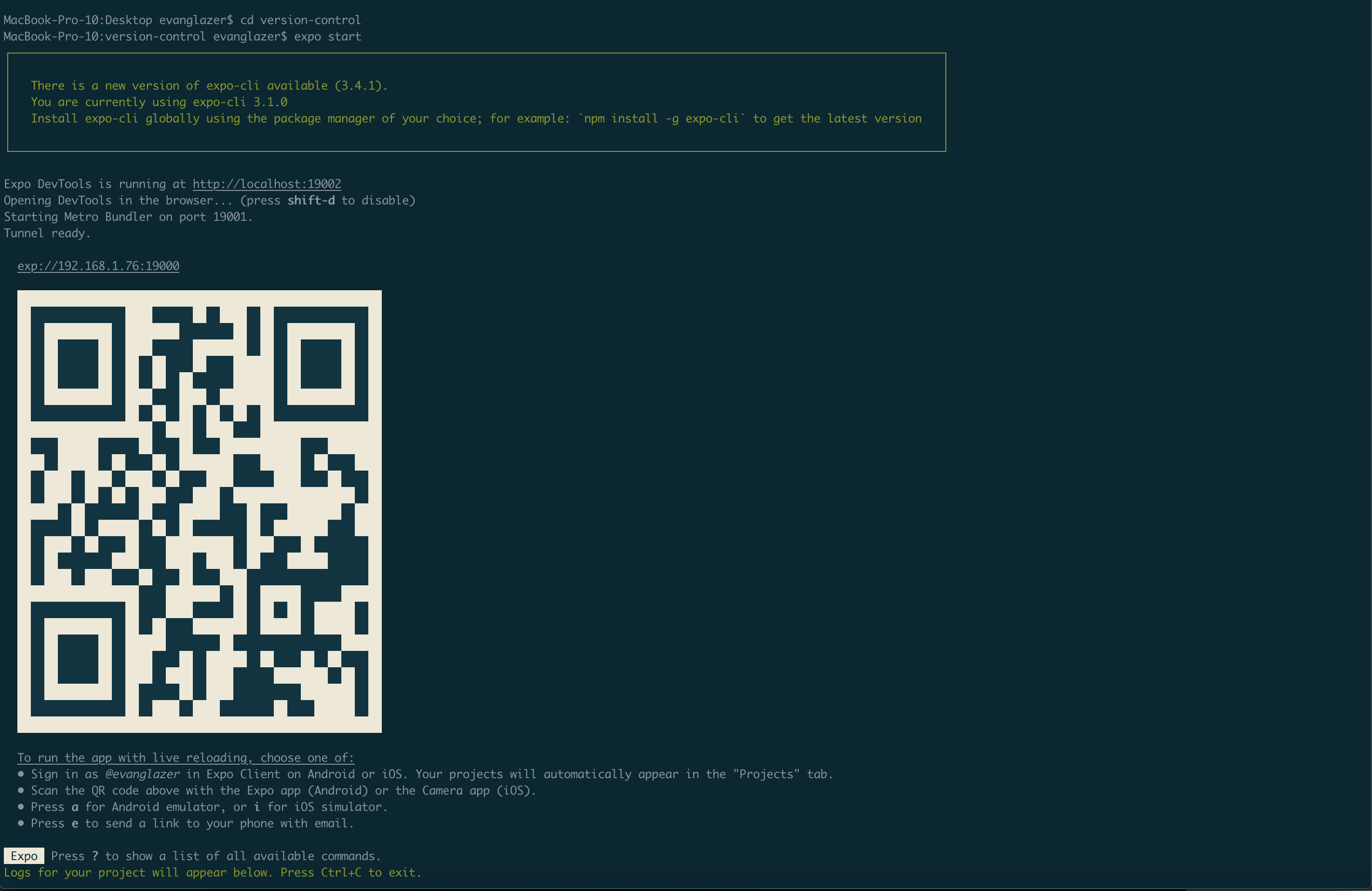 Metro bundler in the terminal