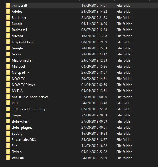 Finding the minecraft data folder