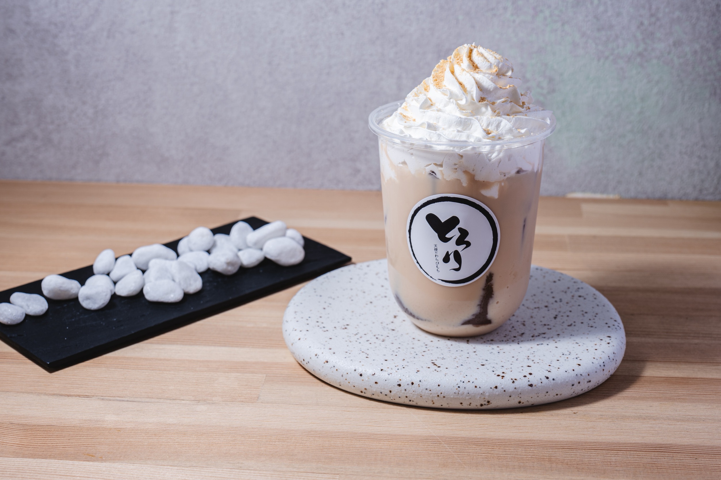 Three warabi mochi drinks in a row