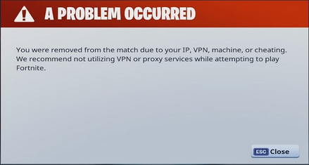 i ve created 5 accounts and it s happened on every one i don t use a vpn or a proxy i havnt cheated in any way my machine is absolutely - fortnite cheating problem