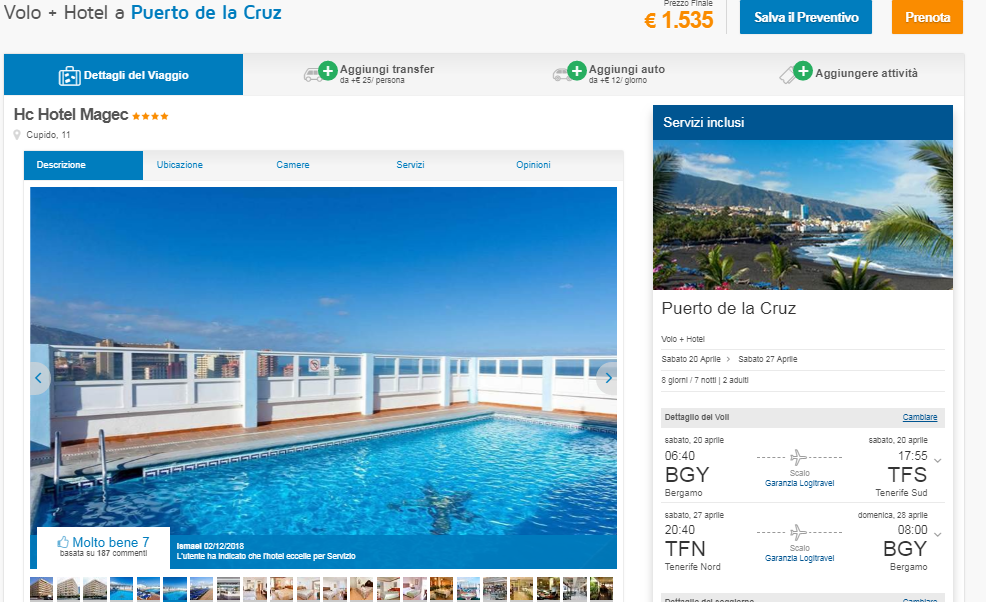 Offerta Volo + Hotel Pasqua a Tenerife