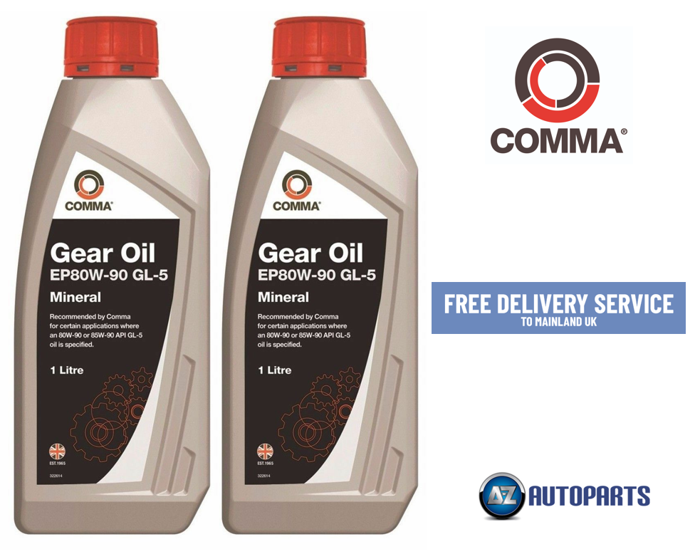 Comma 2x EP80W90 GL5 Mineral Gear Oil Fluid Lubricant Lube 1 Litre