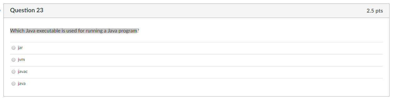 solved-question-23-2-5-pts-which-java-executable-is-used-for-chegg