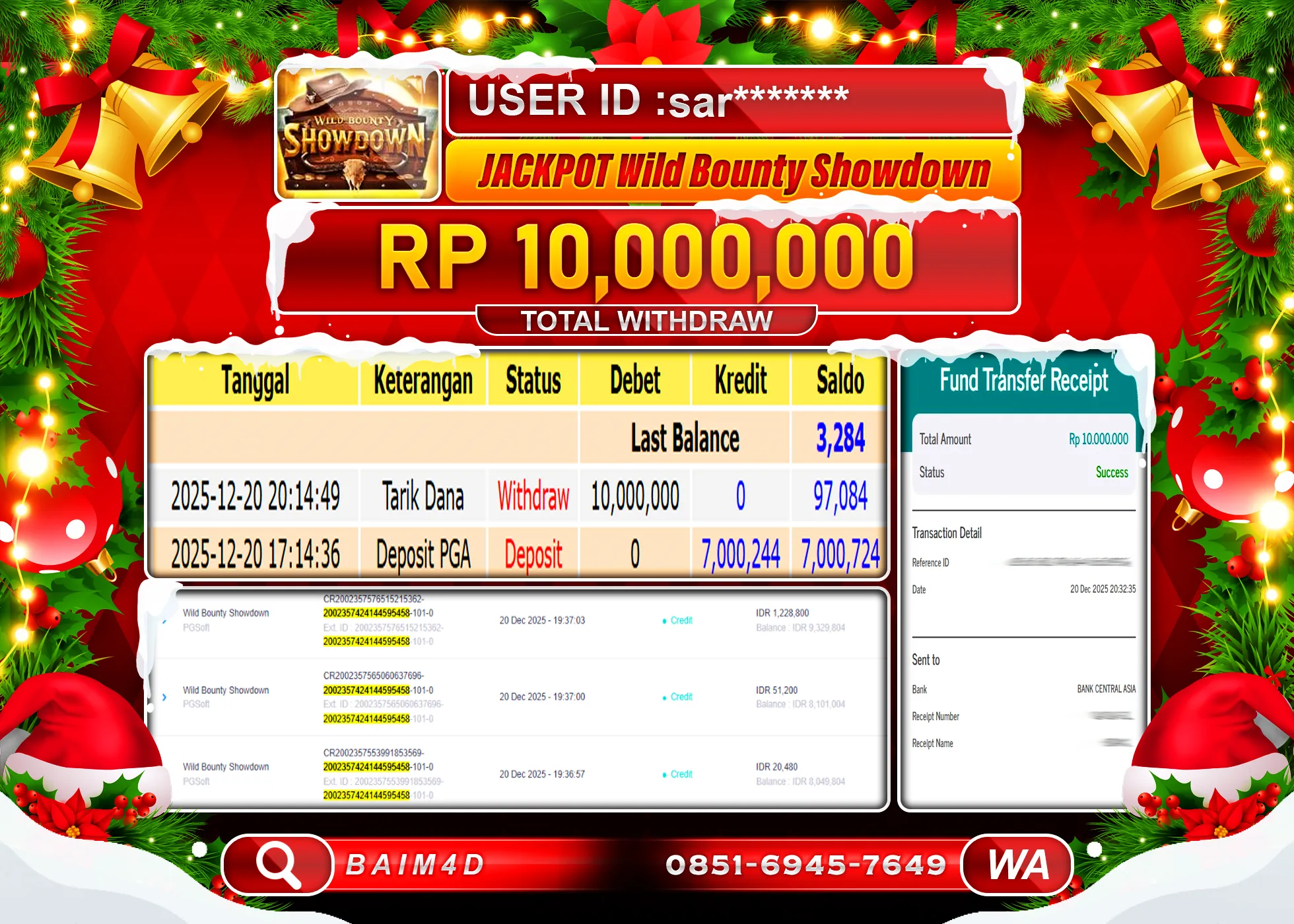 BAIM4D JACKPOT  WILD BOUNTY SHOWDOWN Rp.10,000,000 - LUNAS