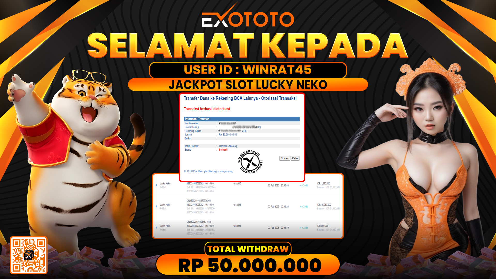 EXOTOTO JACKPOT DI SLOT LUCKY NEKO RP. 21.000.000,- LUNAS