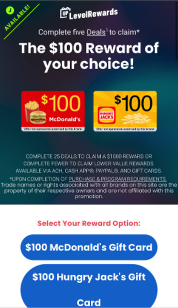 [Rewards] AU | McDonald's vs. Hungry Jack's $100 | Incent 