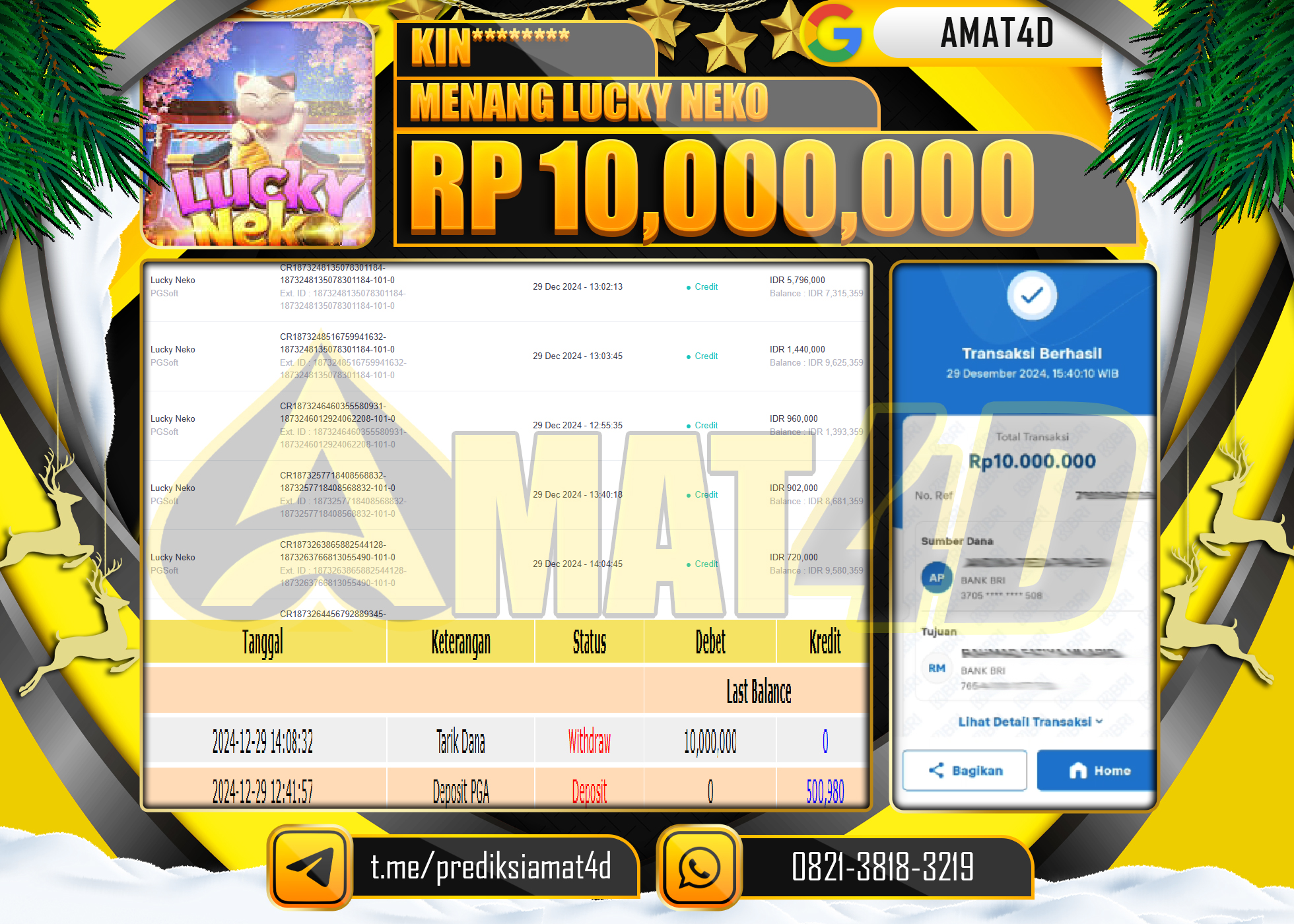 AMAT4D KEMENANGAN SLOT LUCKY NEKO  Rp.10.000.000 BERHASIL DI BAYAR LUNAS