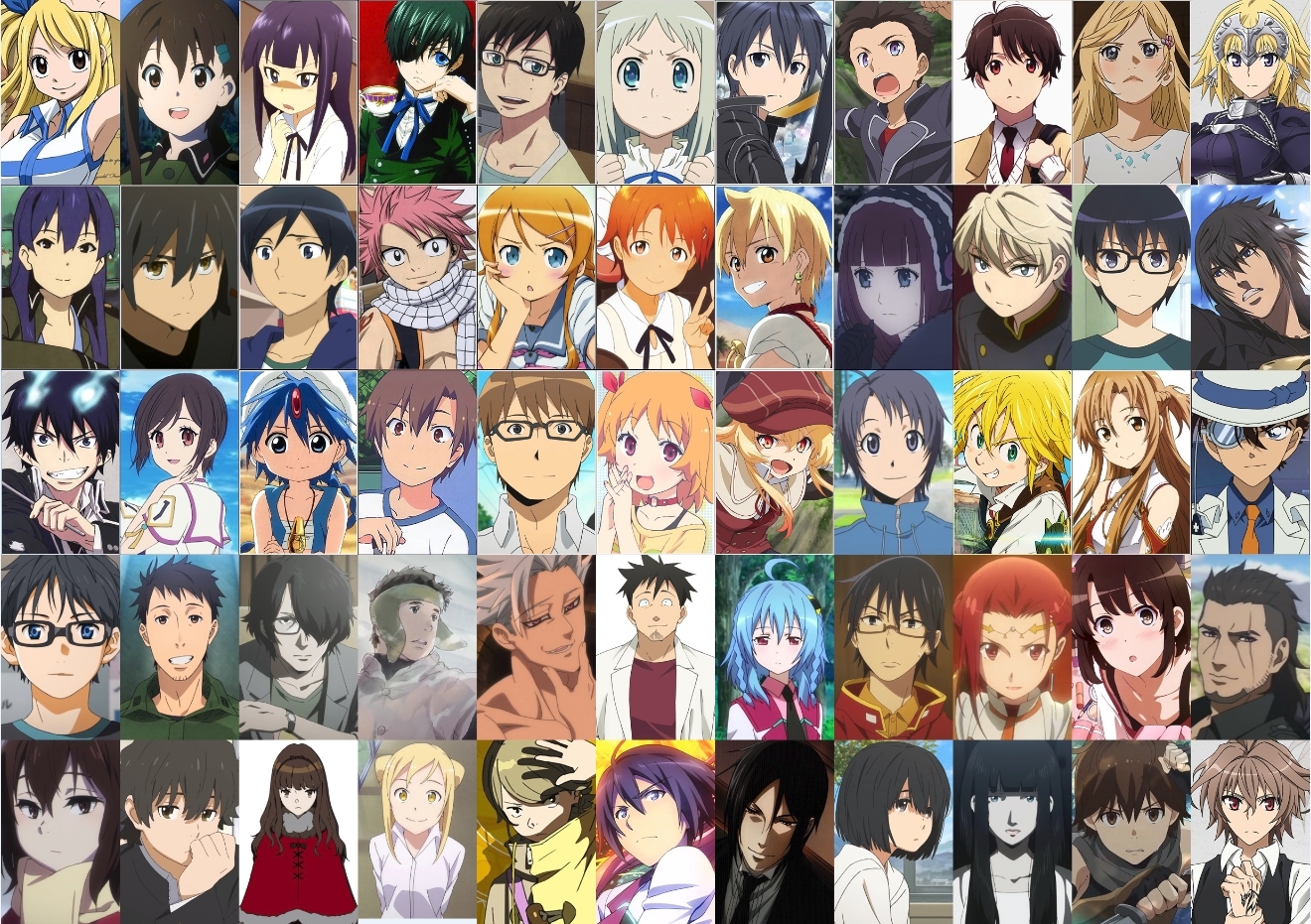 are there anime with people with different faces? 