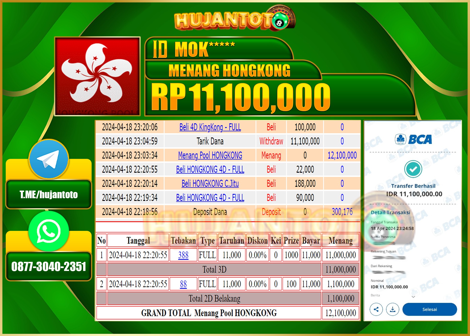 BUKTI JACKPOT BERHASIL TERBAYAR LUNAS