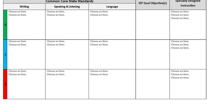 choosing a special education lesson plan template