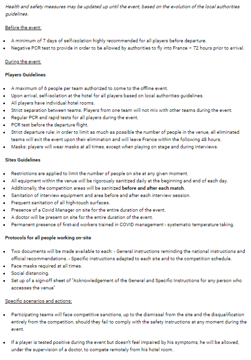 Six Invitational 2021 health and safety guidelines.
