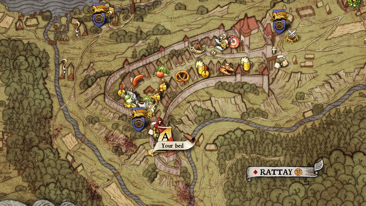 Can someone tell me, is there lodging or a bed in the village of Rattay