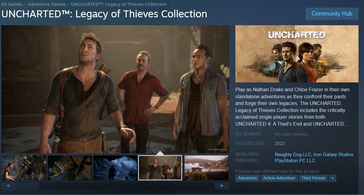 Uncharted: Legacy of Thieves Collection comes to Steam in 2022