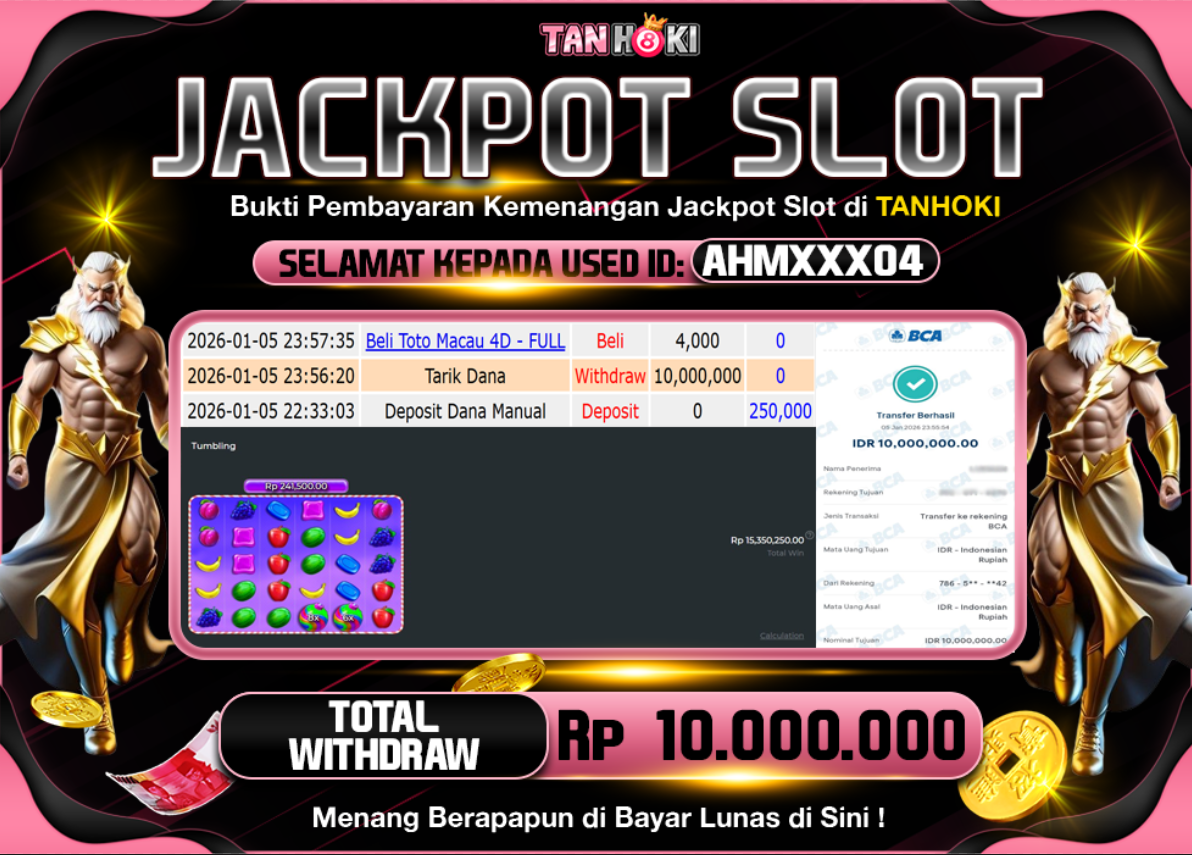 TANHOKI JACKPOT SLOT SWEET BONANZA 1000 Rp..10.000.000,- LUNAS