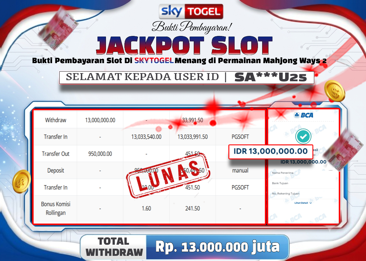 🏆 BUKTI   KEMENANGAN   Mahjong Ways 2  MEMBER   SKYTOGEL🏆