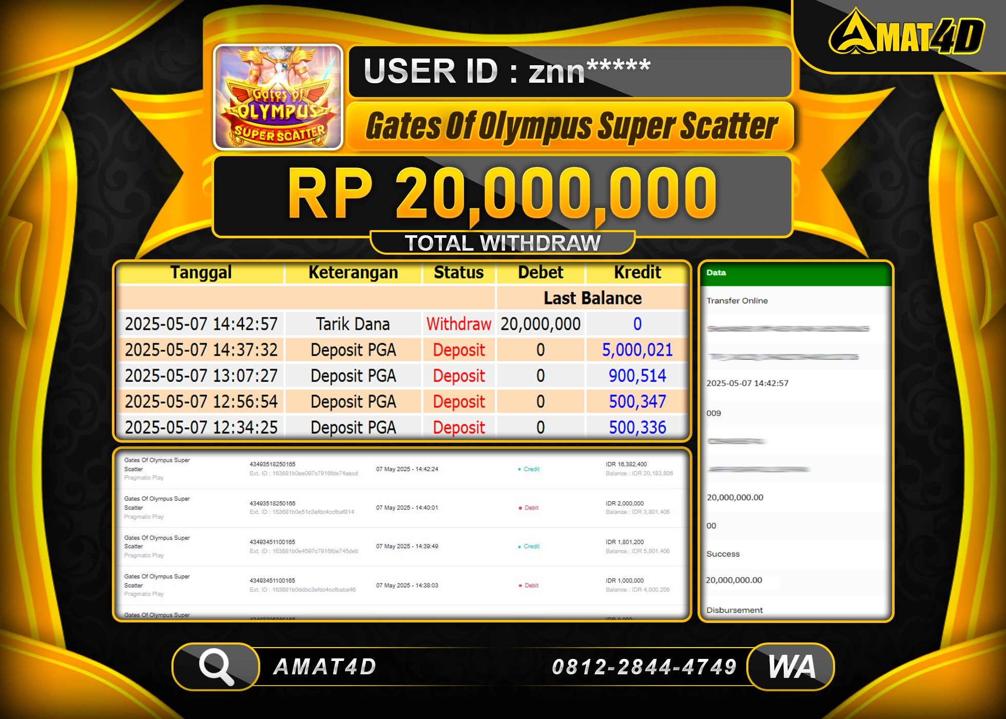 AMAT4D KEMENANGAN GATES OF OLYMPUS SS Rp.20.000.000 BERHASIL TERBAYAR LUNAS