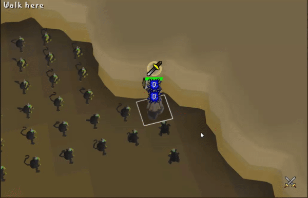 A gif showing how to stack monkeys in mm2 chinning spot in osrs