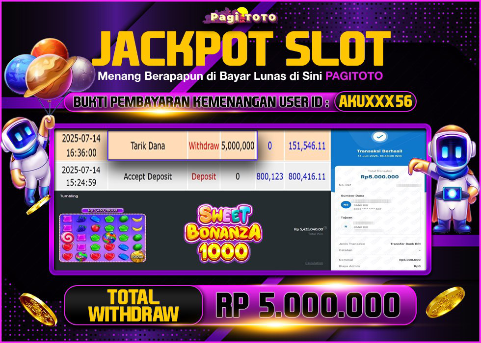 HAPPY JACKPOT MEMBER PAGITOTO SLOT SWEET BONANZA 1000 Rp 5.000.000-, - LUNAS