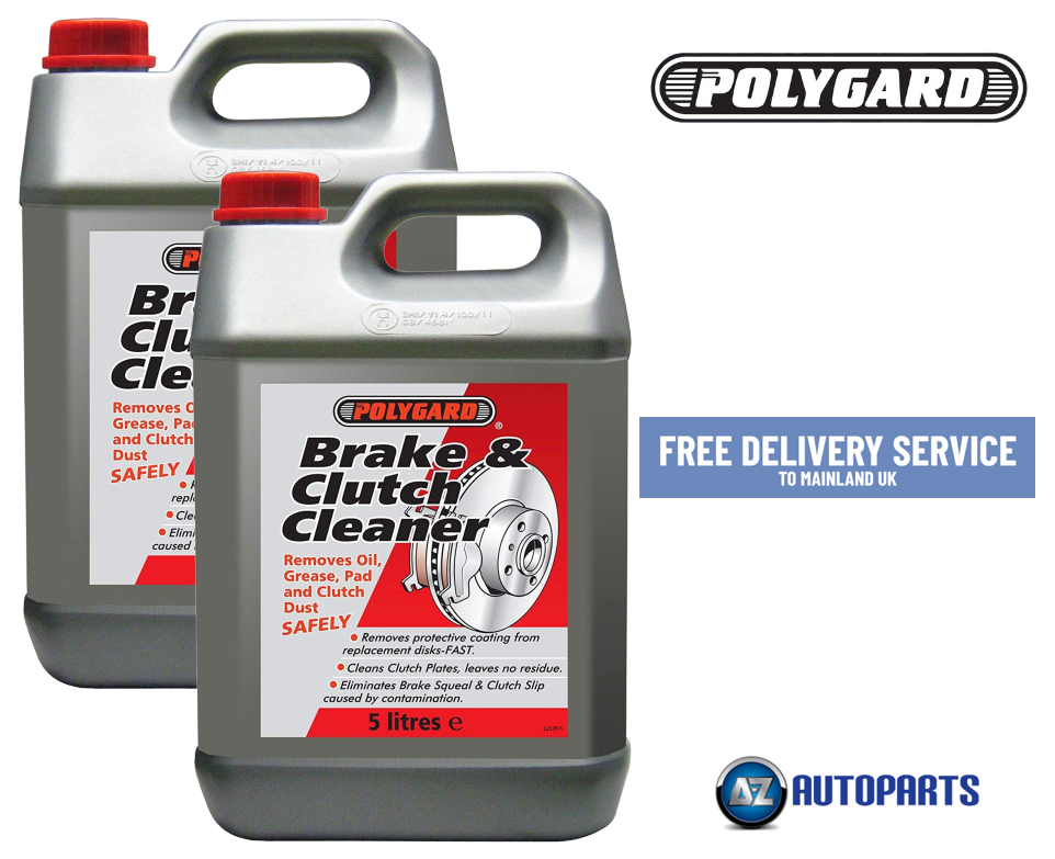 2x Polygard Brake & Clutch Cleaner Removes Oil, Grease, Dust