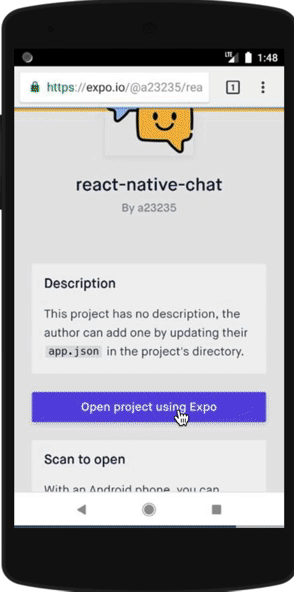 React Native Chatroom App Screenshot Gif