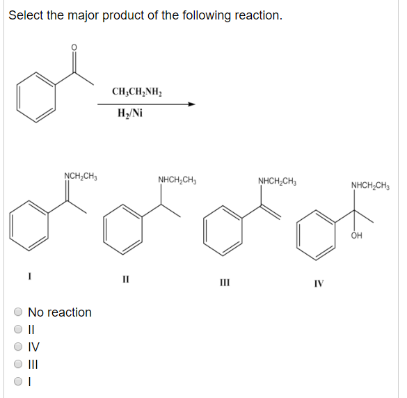 Solved Select the major product of the following reaction. 0 | Chegg.com