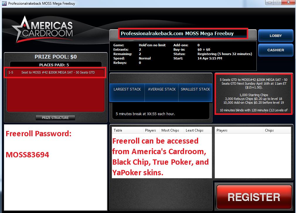 jackpot freeroll old passwords