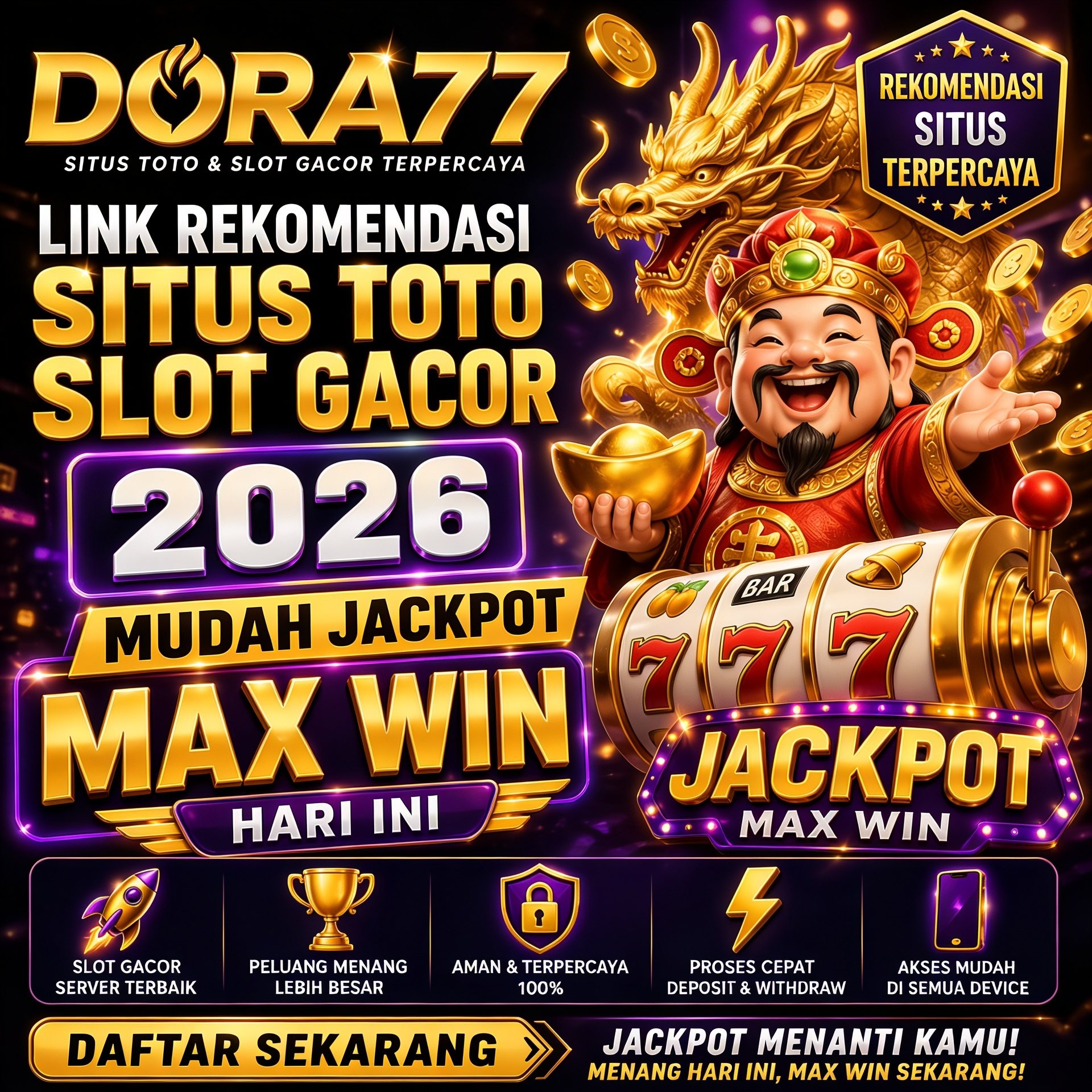DORA77 | Arena Slot Online Gacor Hari Ini & Situs Main Toto Macau 5D Terpadu