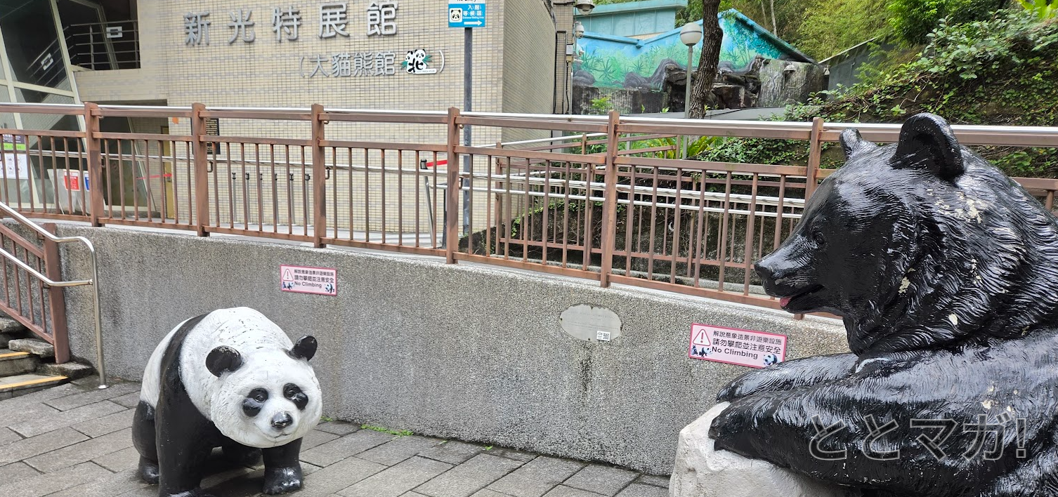 台北動物園のパンダ館の様子