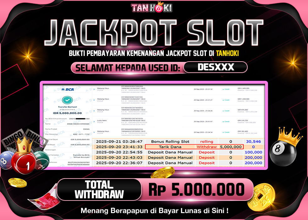 TANHOKI JACKPOT SLOT MAHJONG WAYS  Rp.5.000.000,- LUNAS