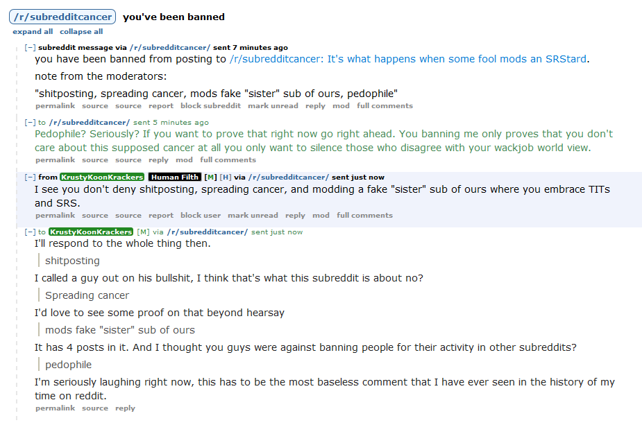 BipolarBear0 is attacked by /r/subredditcancer, goes to defend himself ...