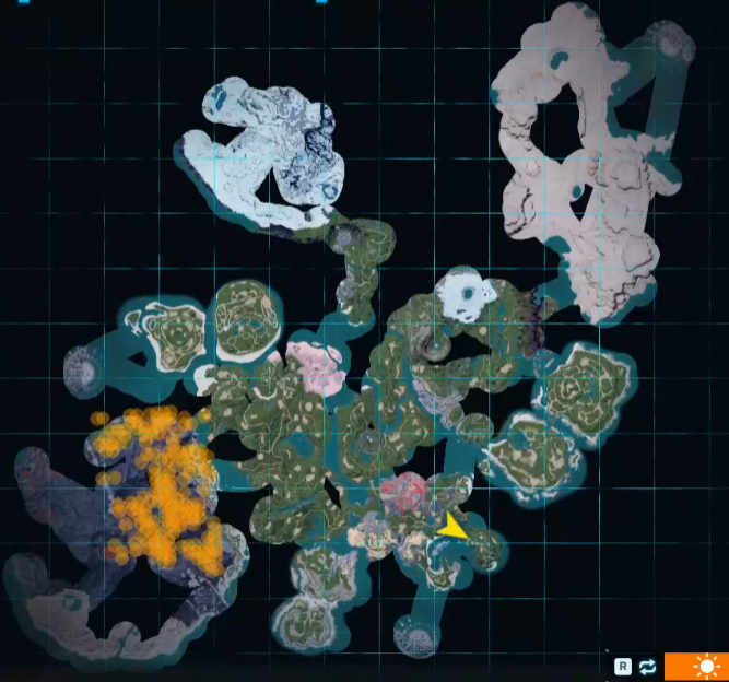 Pyrin habitat map in Palworld