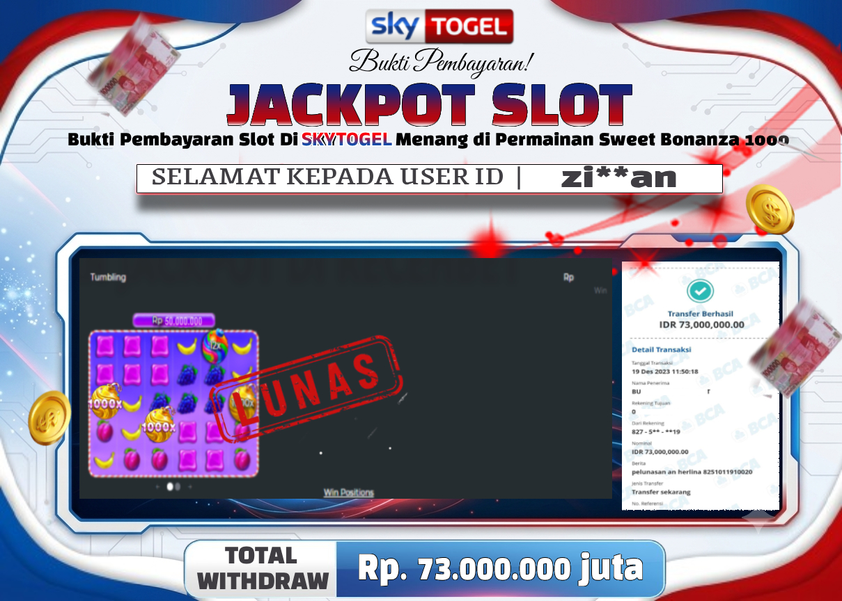 🏆 BUKTI KEMENANGAN SWEET BONANZA1000 MEMBER SKYTOGEL🏆