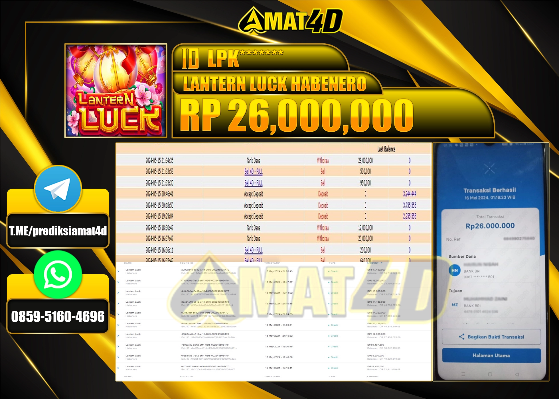 AMAT4D JACKPOT LANTERN LUCK HABENERO Rp.26.000.000 BERHASIL DI BAYAR LUNAS
