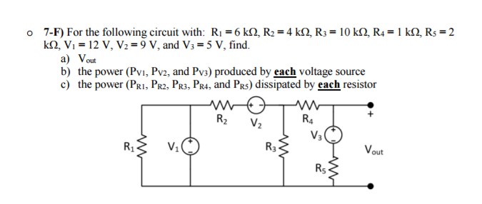 Solved For The Following Circuit With: R1 = 6 KΩ, R2 = 4 KΩ, | Chegg.com