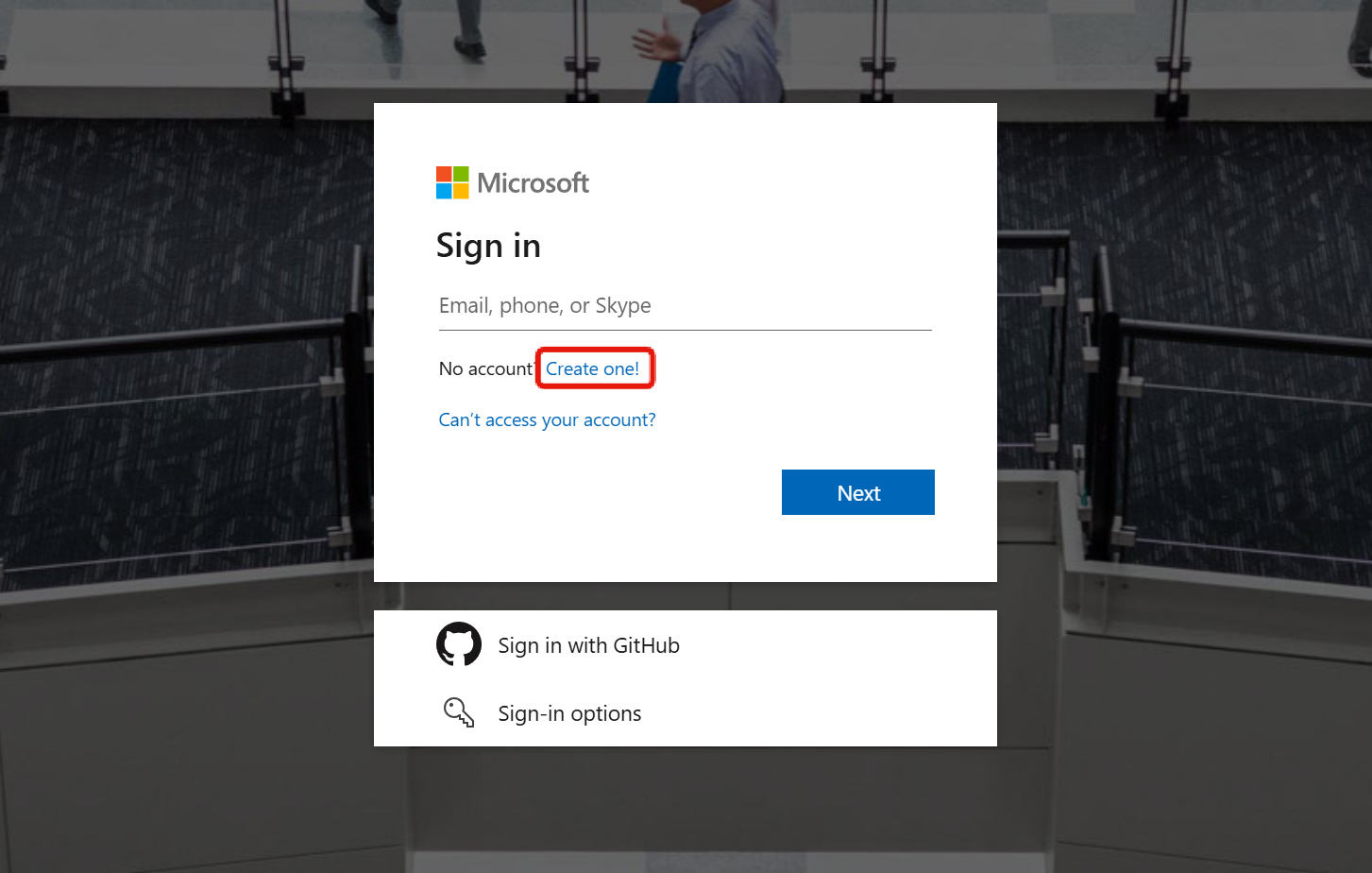 Create a Microsoft account