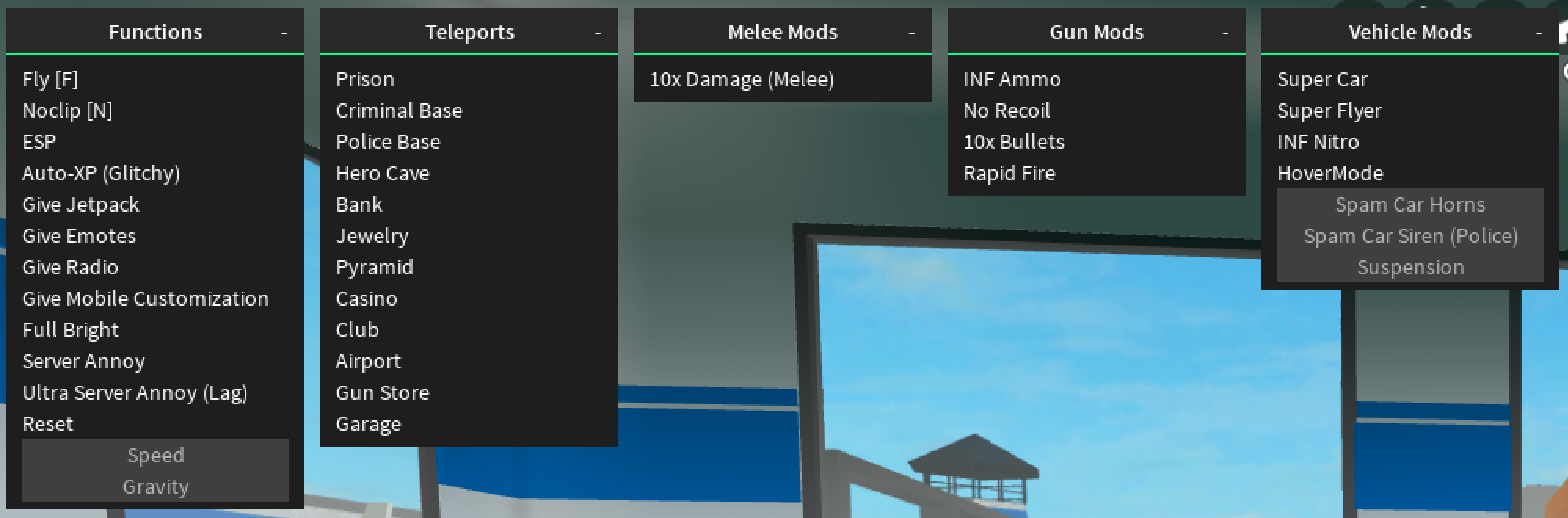 Mad Lads V6 Best Mad City Gui 35 Scripts 5 New Features - roblox mad city gui 2020