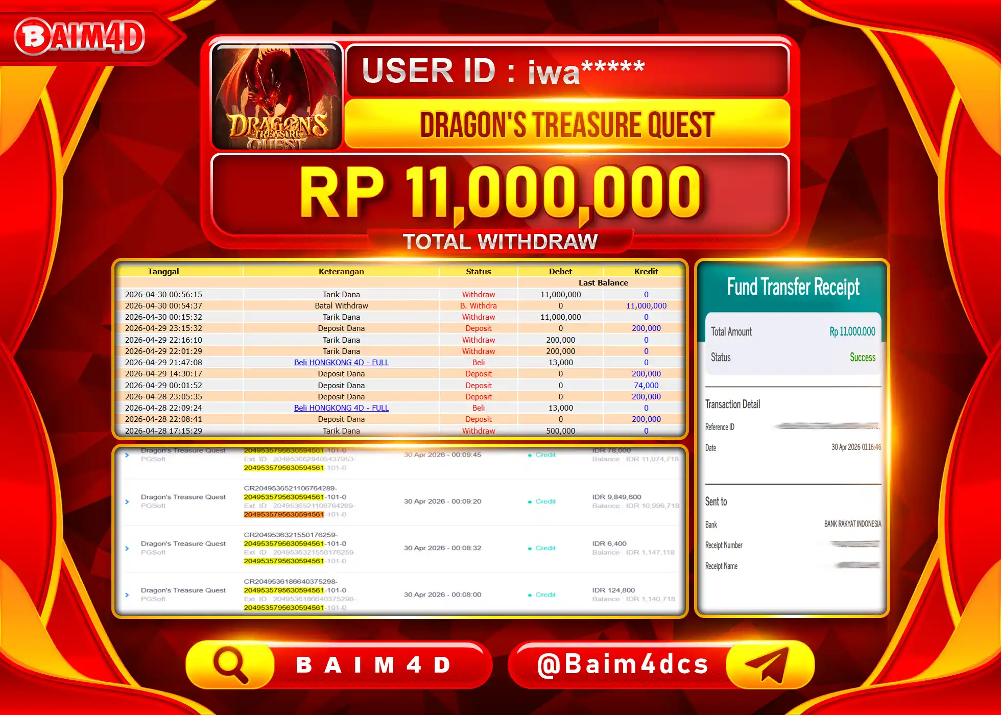 BAIM4D JACKPOT SLOT TREASURES OF AZTEC Rp.11,000,000 - LUNAS