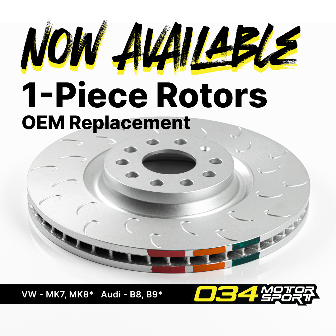 034Motorsport 1-Piece Front Brake Rotor Upgrade Now Available!