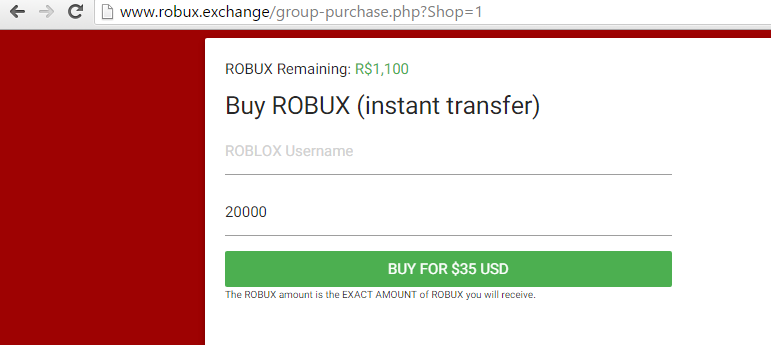 Robuxexchange New Shop Instant Robux Limited Transfer - 20000 robux