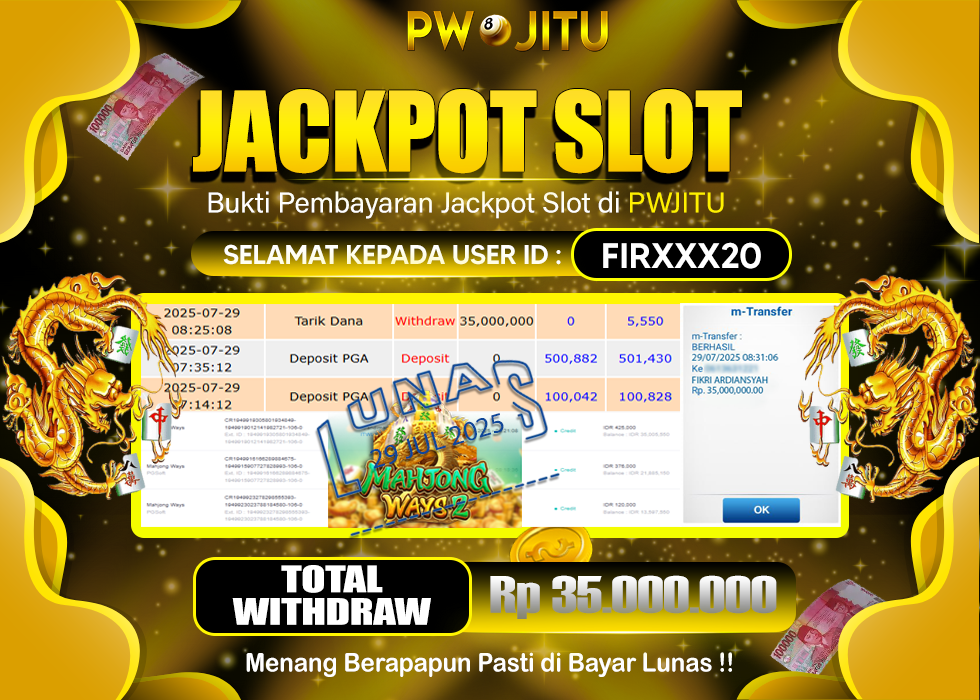 PWJITU JACKPOT SLOT MAHJONG WAYS 2  Rp.35.000.000,- LUNAS