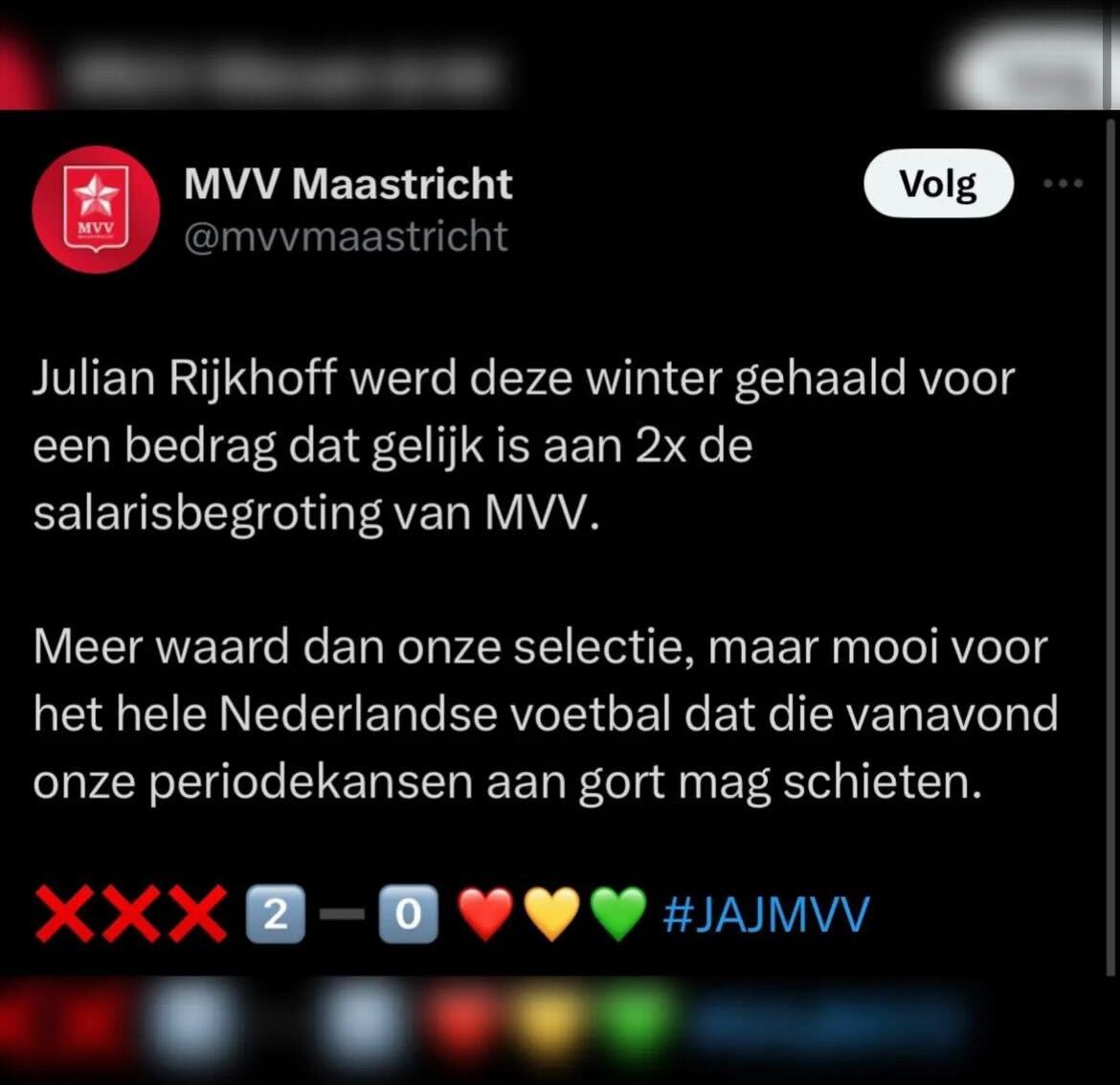 X-bericht van MVV over Rijkhoff