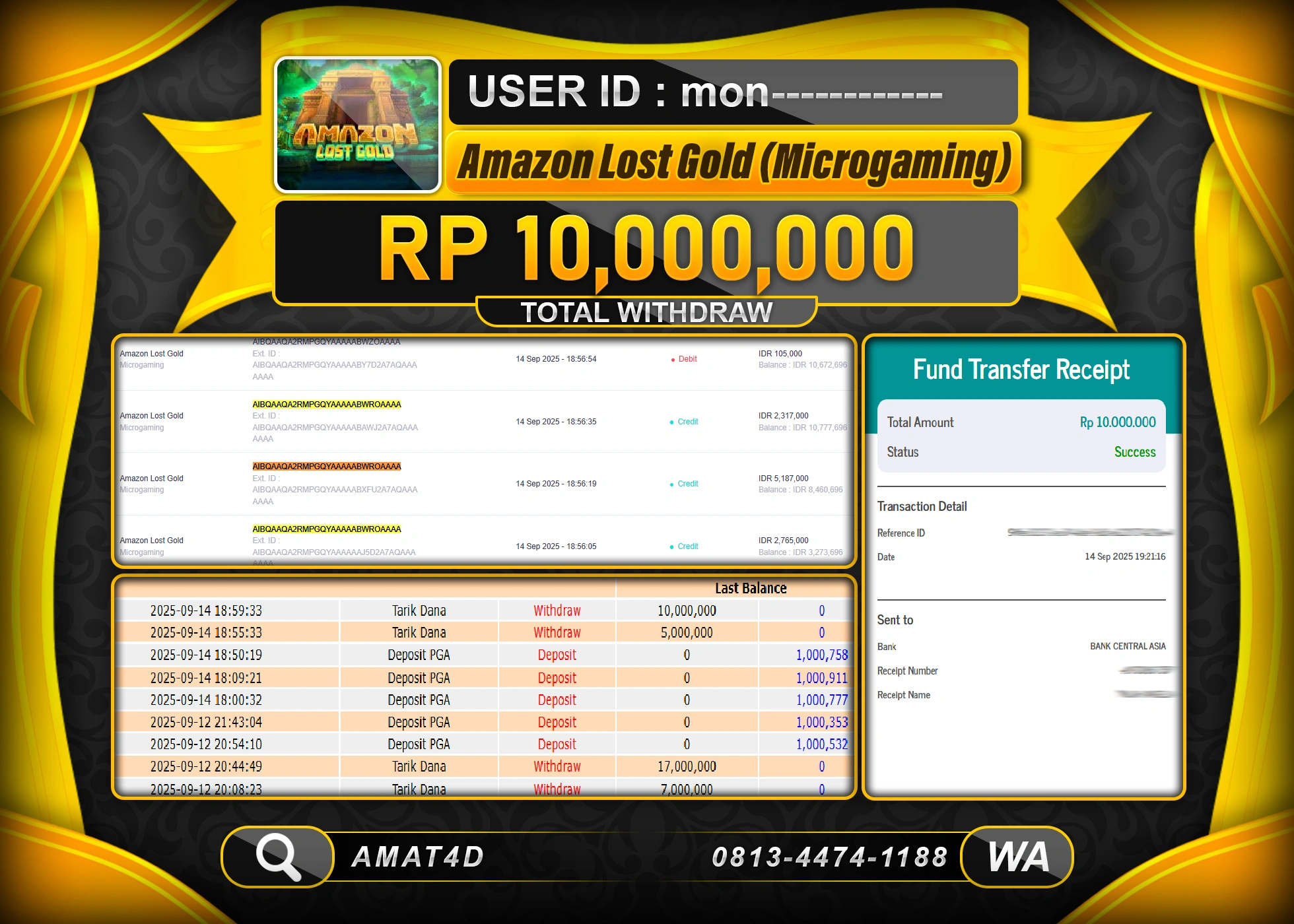 AMAT4D KEMENANGAN DI  AMAZON LOST GOLD  Rp.10.000.000 BERHASIL TERBAYAR LUNAS