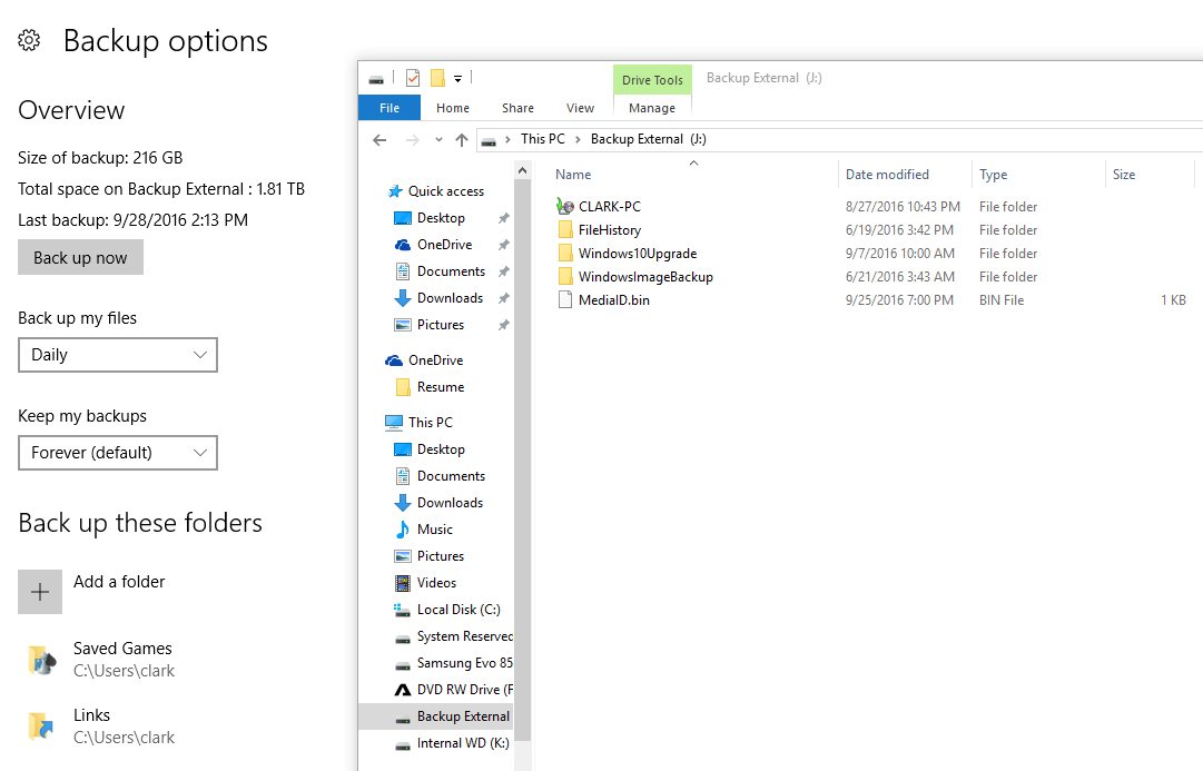 Windows File History Not Working